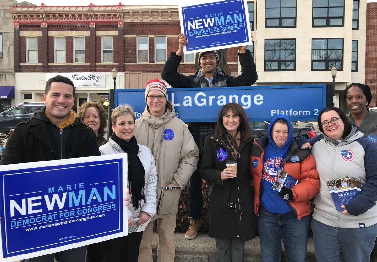 HRC joins members and volunteers today in getting out the vote for Marie Newman in Illinois' Third Congressional District.