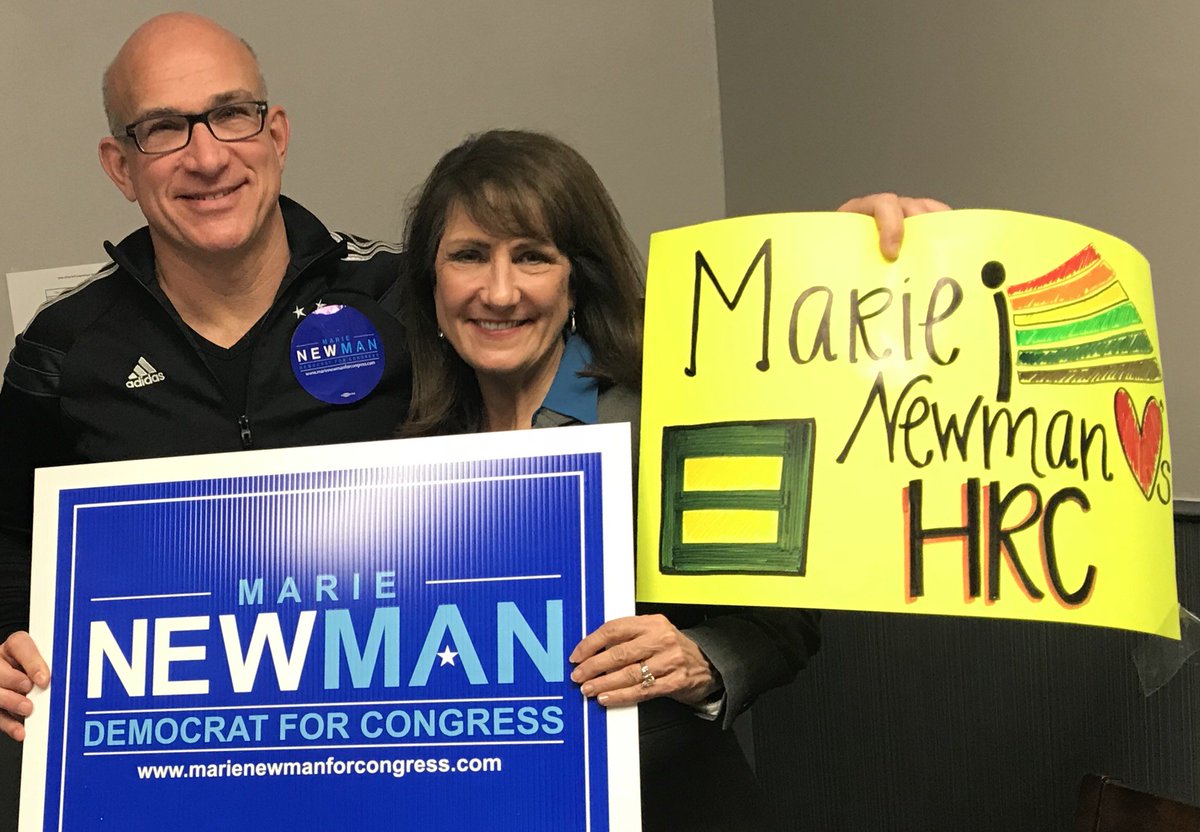 HRC joins members and volunteers today in getting out the vote for Marie Newman in Illinois' Third Congressional District.