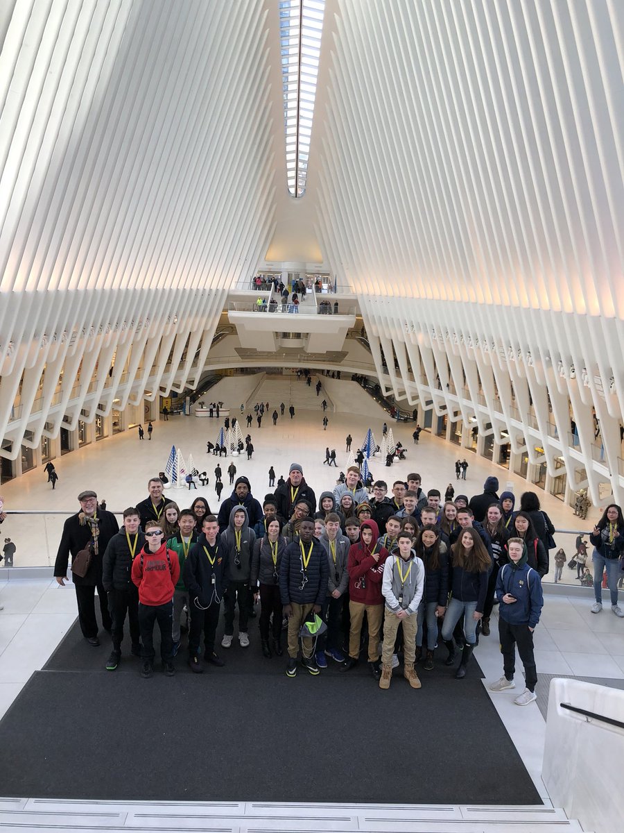 doyourmath's tweet photo. BCMS tours NYC Financial District via @WallStreetWalks NYSE, Federal Hall, Zuccotti Park, WTC, The Sphere, Bowling Green area, and the Oculus. Amazing. #bravobburg https://t.co/O0wNNPaA33