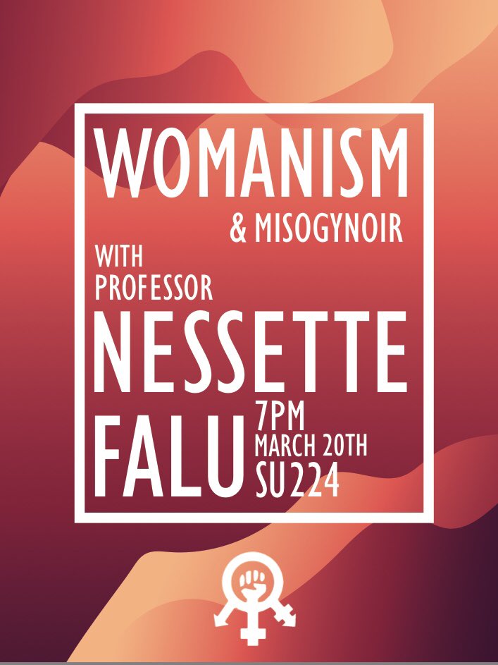 Please join us and bring your friends for our special meeting tomorrow led by Nessette Falu!

We aim to broaden our theory and learn a thing or two!
#womanism #misogynoir #ucf #feministknights #feminism