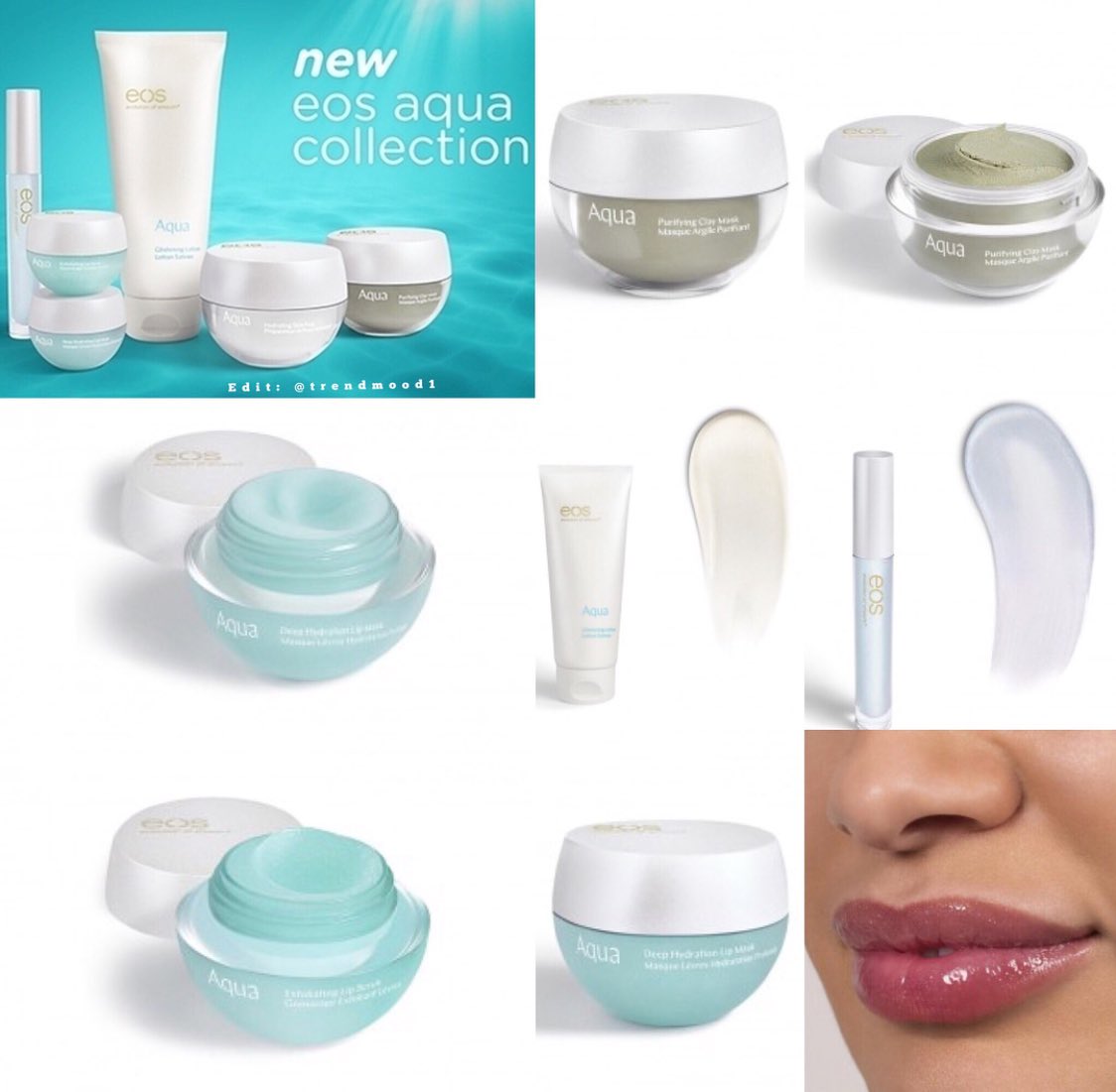 Trendmood's tweet photo. #MakeupNews 🙀💧💦 @eos Just launched a NEW #Collection which includes #SkinCare Products 💧The #AquaCollection includes:
-Exfoliating Lip Scrub $10
-Deep Hydration Lip Mask $10
-Dynamic Lip Gloss $16 
-Purifying Clay Mask $18
-Hydrating Skin Prep $20
-Glistening Lotion $20 https://t.co/X9FOry8D4q