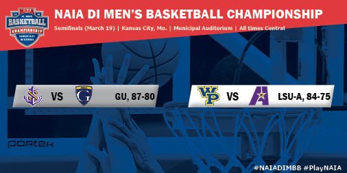 NAIA's tweet photo. FINAL: @lsuagenerals hold on in semifinal #2 at #NAIADIMBB National Championship. Moss leads the way with 21 points - 5 Generals in double-figures against @WPUAthletics . LSU Alexandria heads to 1st-ever title contest tomorrow
https://t.co/sDtxI8jaR3
#PlayNAIA #CollegeBasketball https://t.co/CuDQ9Pi2EY