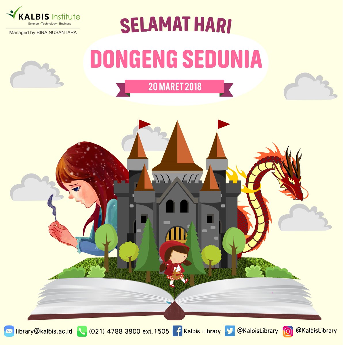 lrckalbis's tweet photo. Selamat Hari Dongeng Sedunia, Kalbiser!
Dlm rangka hari dongeng sedunia kami mengadakan #KalbisLibraryQuiz dengan cara:
1. Like postingan ini di Instagram @kalbislibrary
2.Sebutkan dongeng apa sih yang sering km dengar/baca di kolom komentar
3. Tag 3 tmn kamu https://t.co/d4JPZTD6n4