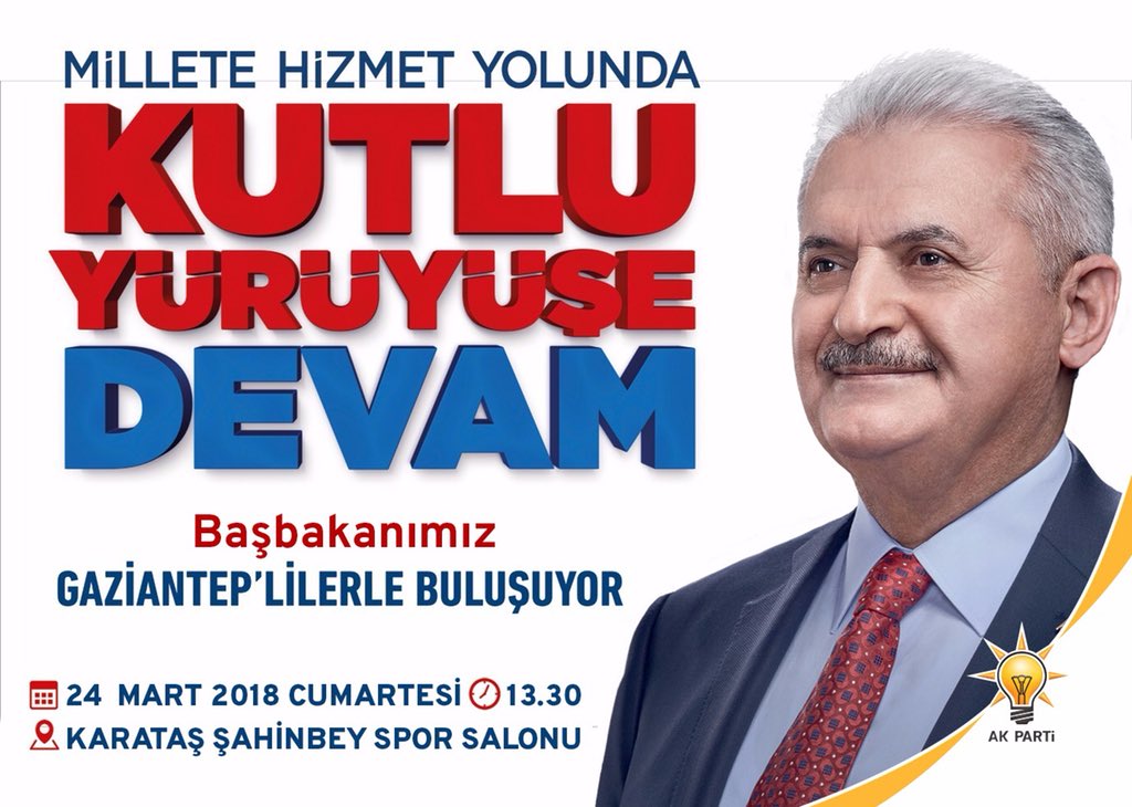 #@jsarieroglu <a href="/TC_Basbakan/">TC Başbakanlık</a> <a href="/abdulhamitgul/">Abdulhamit Gül</a> <a href="/RT_Erdogan/">rt_erdogan</a> <a href="/abdulhamitgul/">Abdulhamit Gül</a> <a href="/RT_Erdogan/">rt_erdogan</a>  sayın Başbakanımız Binali Yıldırım  cumartesi günü Gaziantep'te