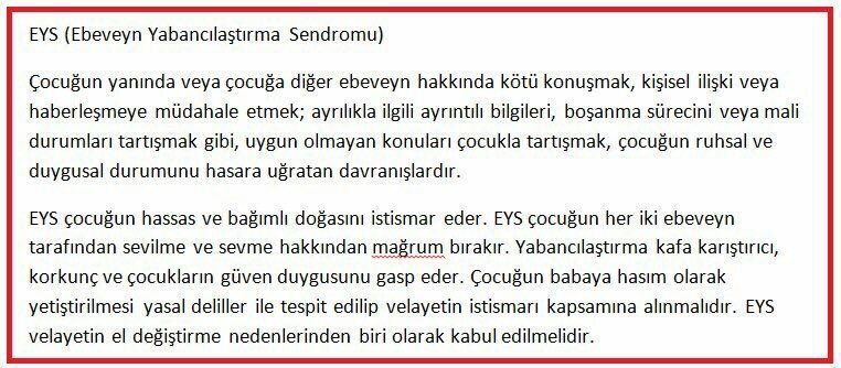 AileHaklari's tweet photo. @TBMMGenelKurulu @TBMMresmi @TBMMinshakkom @TBMMDilekceKom @TCbestepe @TC_Basbakan @tbmmcocukkoruma @ailebakanligi @Akparti @MHP_Bilgi #ÇareOrtakVelayet #6284AileyiYokEdiyor #ÇocukHaczineSon #NafakaHapsineSon #SüresizNafakaİptal #EbeveyneYabancılaşmaSendromuSuç #ÇözümOrtakVelayet https://t.co/e19xmw0cdq