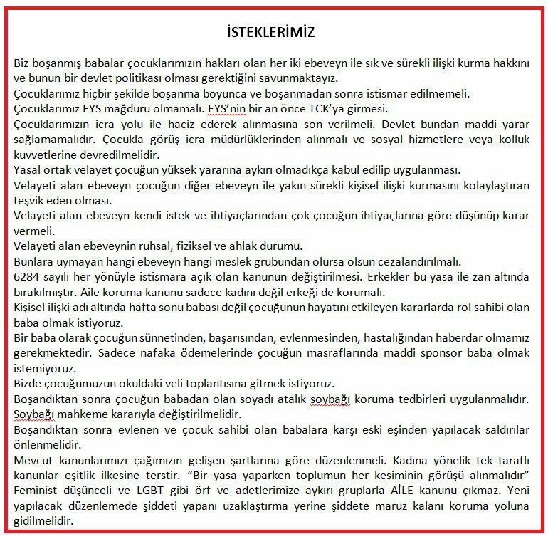 AileHaklari's tweet photo. @TBMMGenelKurulu @TBMMresmi @TBMMinshakkom @TBMMDilekceKom @TCbestepe @TC_Basbakan @tbmmcocukkoruma @ailebakanligi @Akparti @MHP_Bilgi #ÇareOrtakVelayet #6284AileyiYokEdiyor #ÇocukHaczineSon #NafakaHapsineSon #SüresizNafakaİptal #EbeveyneYabancılaşmaSendromuSuç #ÇözümOrtakVelayet https://t.co/e19xmw0cdq