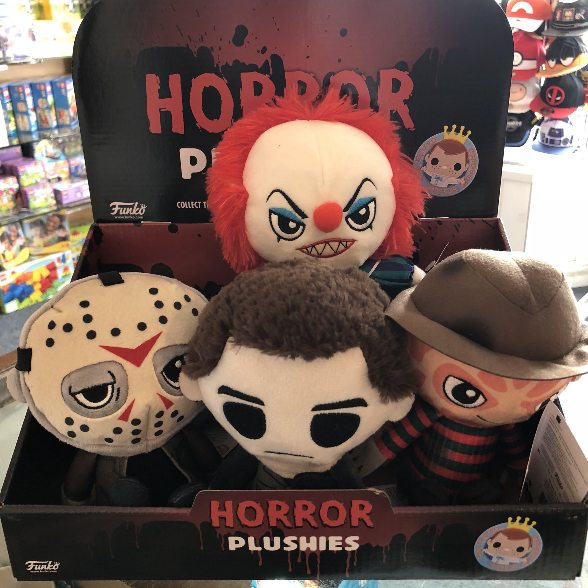 Automattic ComxToys on X originalfunko funko horror plushies now in stock 12 each pennywise jasonvorhees fridaythe13th michaelmyers halloween freddykrueger nightmareonelmstreet funko funkopop funkoplu...
