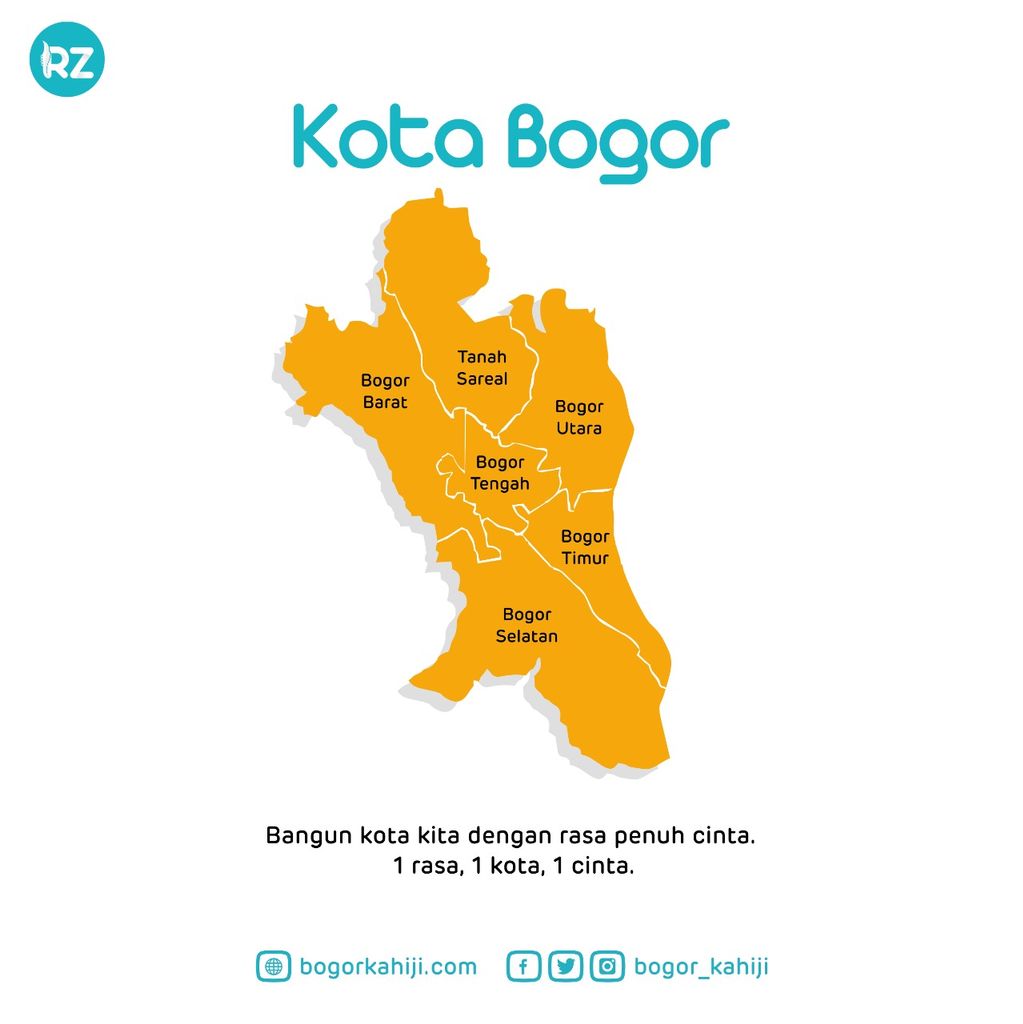 bogor_kahiji's tweet photo. Yak, hari ini kita ngomongin Kota Bogor. Kami di #bogorKahiji berlandaskan semangat bahwa Bogor adalah kota akar cinta kita. coba tebak, ada berapa kecamatan dan keluarahan di kota Bogor ?

#bogorKahiji
#happyTuesday https://t.co/T65GLQsqRN