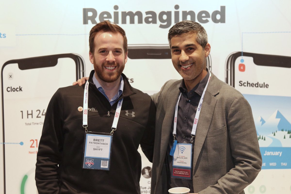 shyft's tweet photo. Shyft’s own CEO Brett Patronasch &amp; @amperity CEO, Kabir Shahani #Shoptalk18 https://t.co/tIeEbbB2lf