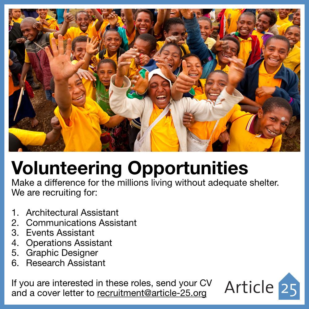 Article25's tweet photo. Interested in a stimulating volunteer opportunity that would make a huge difference not only on your CV but also on someone else's life? 

Get in touch at recruitment-@article-25.org! https://t.co/efgnrgRlQn