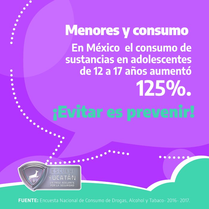 EscudoYucatan's tweet photo. Las drogas alteran y perjudican nuestra salud y las relaciones con los demás. Evitémoslas. https://t.co/pvEWshLfgj