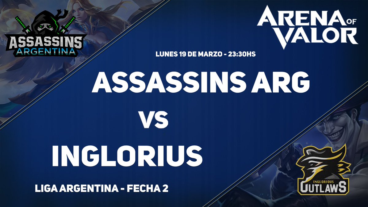 ligaarg_aov's tweet photo. 🌀Assassins Argentina ya gano en la primera fecha... ¿Podrá Inglorius arruinarle el dia?

📺LUNES 19/03/18📺

🏆@ligaarg_aov FECHA 2🏆

🔹@Assassins_AOV  Vs @InGloriuseSport 

⏱️23:30 HS 🇦🇷

📽️https://t.co/NzHi1pKMui    

¡Se agradece el RT! https://t.co/Szek49q0IZ