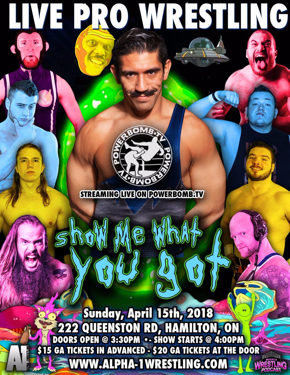 Due to scheduling conflict @strongstylebrit will not be here April 15th @deviousjourney Simon Grimm is in! And with that, we'd also like to announce he will be taking on @Walking_Weapon Streaming on powerbomb.tv or in live in #HamOnt alpha-1wrestling.com for tix