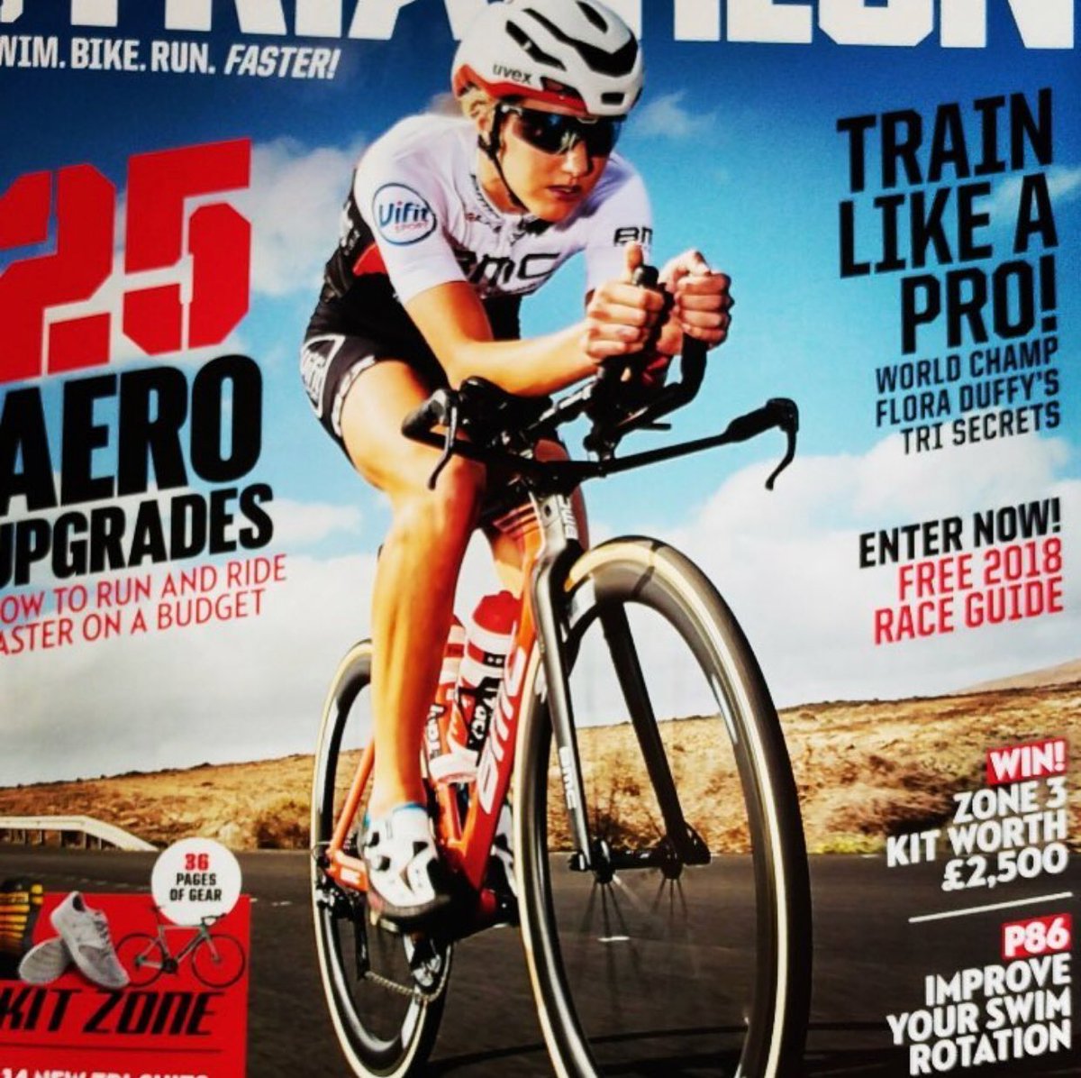 IMTrinews's tweet photo. Via @EmmaPallant
Front cover lover 🤪 @220triathlon this month 💪💪 #aeroprecision #girlsthatride #ironman #swim #bike #run #teamdilloncoaching #ride_bmc #polarelite #riderecoverrepeat #pushyourlimits 🎬 @jamesmitchell5 https://t.co/wkj6ZucFAC