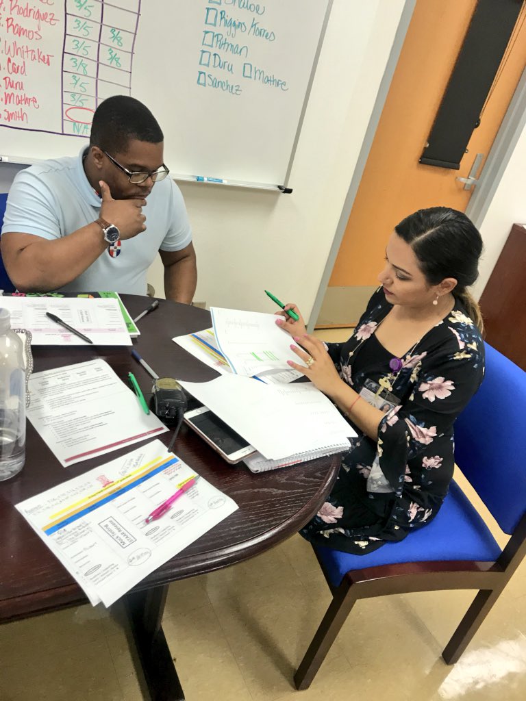 Wasted no time this morning  meeting w/each 4th grade writing T and 5th grade math T individually to solidify our 15-day action plan. @Zajan23 came ready w/some cool OnTrack-created student quintile reports. From Meets to Masters: The Road to Distinctions! Every minute counts.