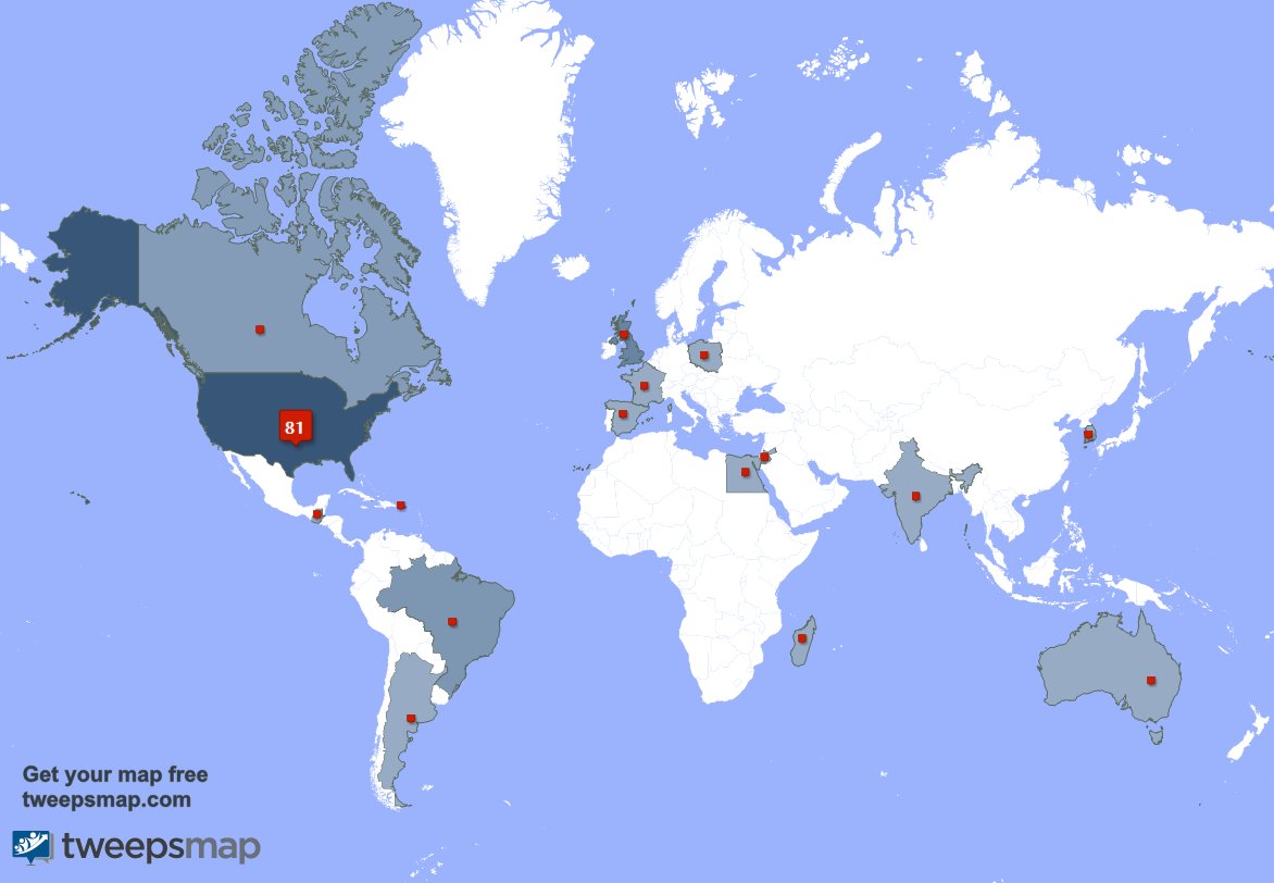 My followers live in USA (80%), UK.(6%)... Get your map: tweepsmap.com/!ycurpcrfect