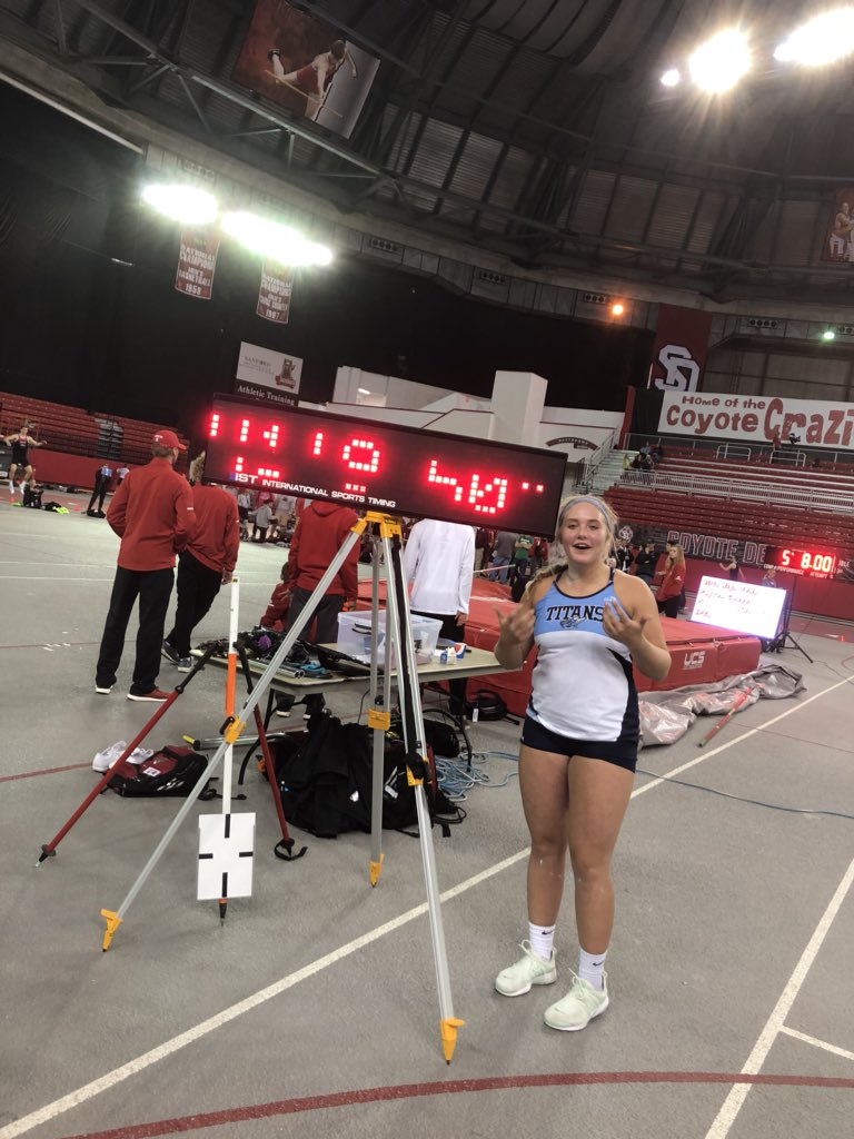 TitanGirlsTrack's tweet photo. Lauren Payne won the shot put with a throw of 41’ 9”!  Great job! https://t.co/z8khdYScw3