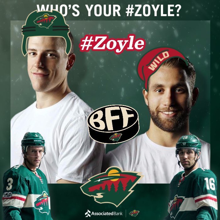 AssociatedBank's tweet photo. Looking good, @CharlieCoyle_3 and @Jason_Zucker16!  #mnwild fans, we want to know who's YOUR #Zoyle? #mnwild https://t.co/I6WB03kkHE https://t.co/TqBV65ZoyE
