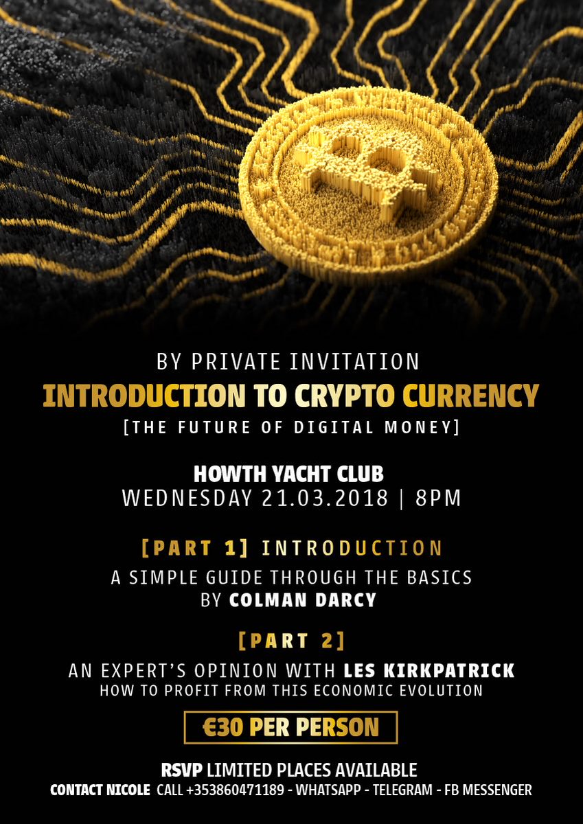 HowthCoinMarket's tweet image. Open invitation to #Crytpocurrency Introduction presentation in the beautiful Howth Harbour setting at the Howth Yacht Club this Wednesday 21st March at 8pm - Exclusive Guest speakers.