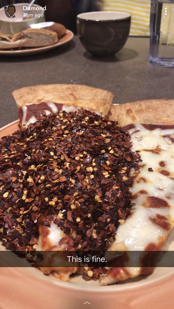 Jonesy121's tweet photo. Whoever loosened the red pepper shaker in Piazza please let me know, I won’t be mad I just want you to see what you’ve done. https://t.co/wAfWcKgE67