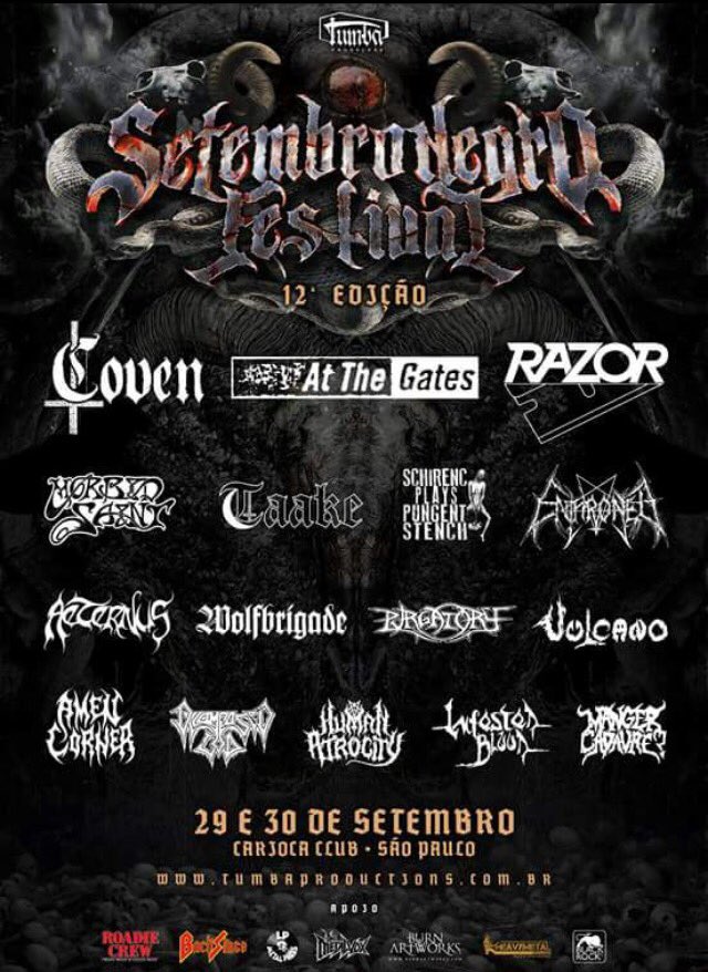 l_kuolema's tweet photo. Por mais primaveras extremas... 🥀🖤 #SetembroNegroFestival #AtTheGates #Taake #Enthroned #Coven #Razor #SchirencPlaysPungentStench #Wolfbrigade #Aeternus #Volcano #Purgatory #MorbidSaint #AmenCorner #DecomposedGod #HumanAtrocity #InfestedBlood #MangerCadavre #CariocaClubSP https://t.co/2KLUdyGMPB