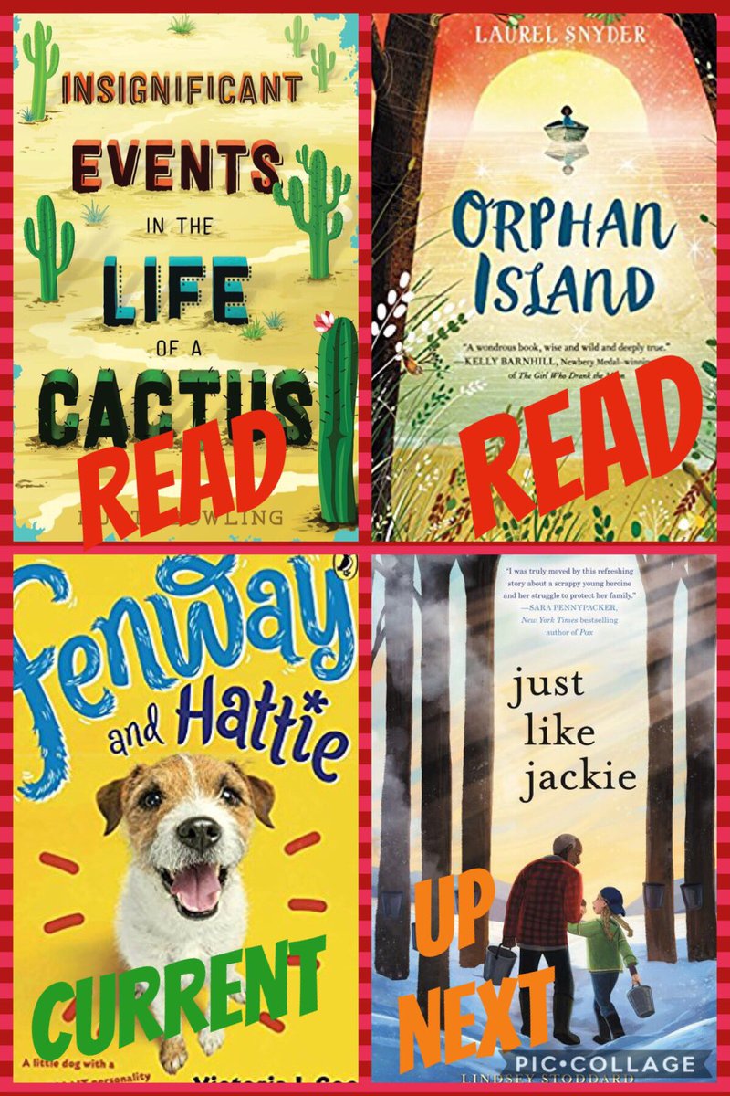 Last week I read CACTUS 🌵 @dusti_bowling and ORPHAN ISLAND @LaurelSnyder, 2 wonderful #MGreads  that have stuck with me for sure. Currently FENWAY AND HATTIE and up next JUST LIKE JACKIE @lindseystoddard
#MGBookMonday