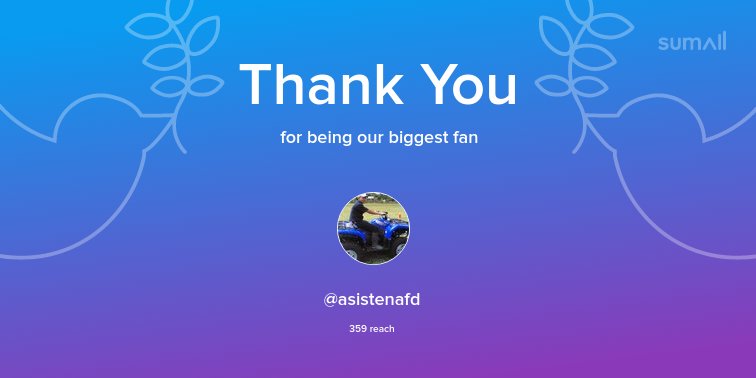 Our biggest fans this week: <a href="/asistenafd/">Asisten Afdeling Euy</a>. Thank you! via sumall.com/thankyou?utm_s…