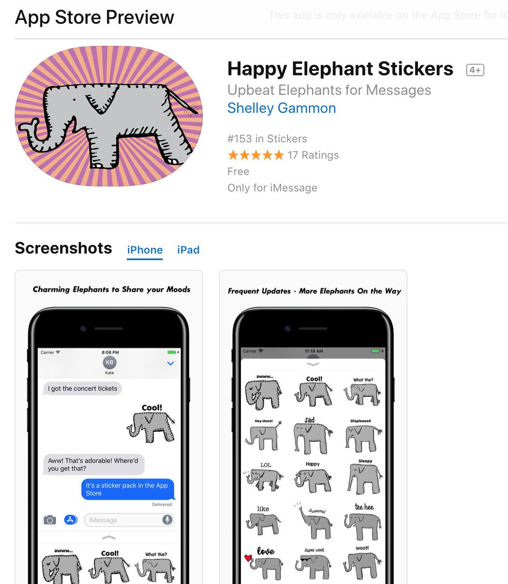 Happy Elephant Stickers tweet media