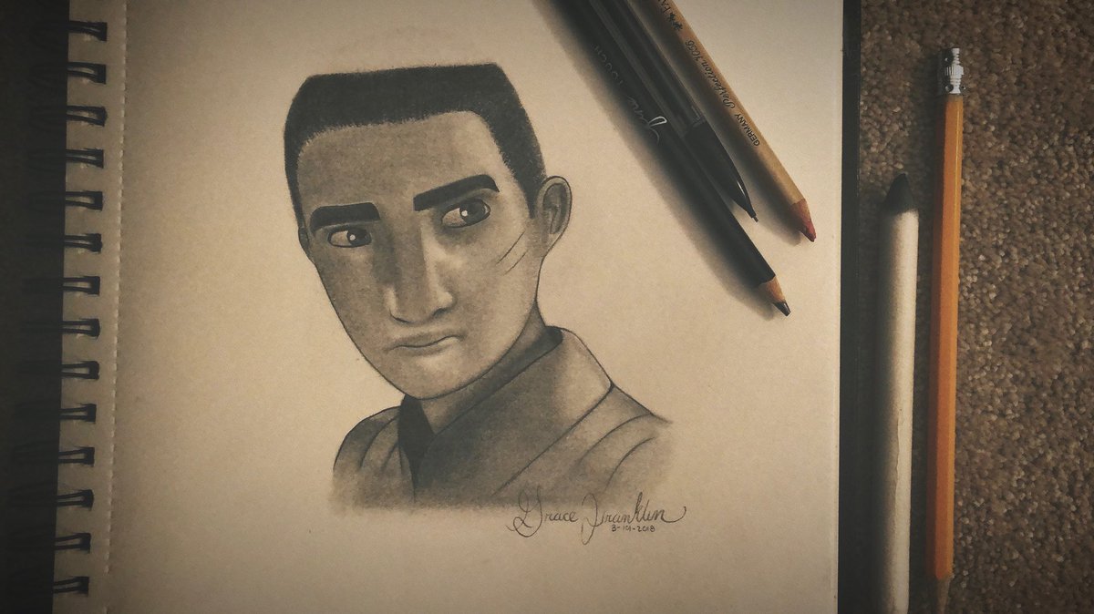 DeanFranklin's tweet photo. My daughter, the artist, is missing #StarWarsRebels   Thank you @dave_filoni @starwars for an incredible 4 seasons and inspiration it gave my daughter to be an artist. She’s only 14. https://t.co/GbIAxOFeXF