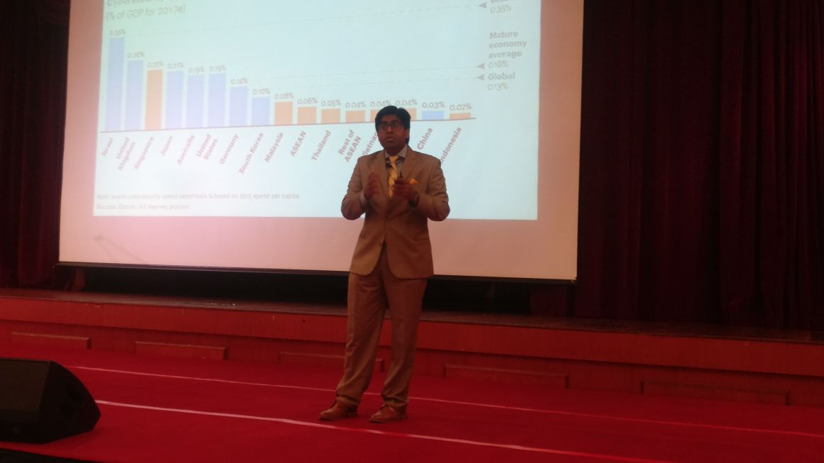 ECCOUNCIL's tweet photo. CEO, EC-Council Group and Chairman of the Board, @ec_univ Jay Bavisi addressing the gathering at the Malaysian Cyber Security Summit.
#MCSS2018 #ASEANsecurity #ECCouncil https://t.co/P9nmgosNaA
