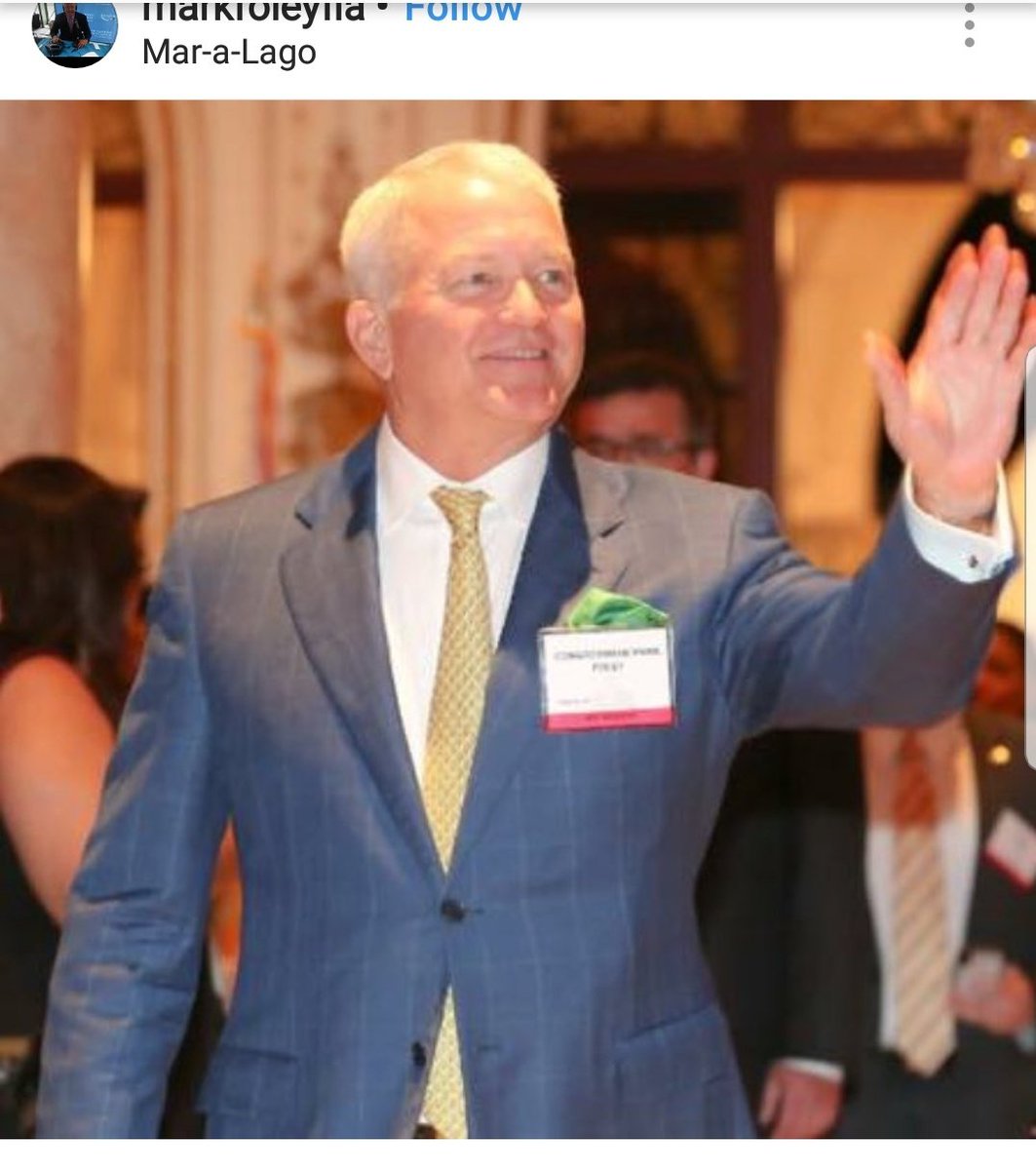 The Republican Party of Palm Beach County had its annual dinner at Trump's Mar-a-Lago in Palm Beach in 2018 & 2019. Both years, who did FL Republicans parade around Trump's swamp? Mark Foley, the perv who sent filth to underage House pages