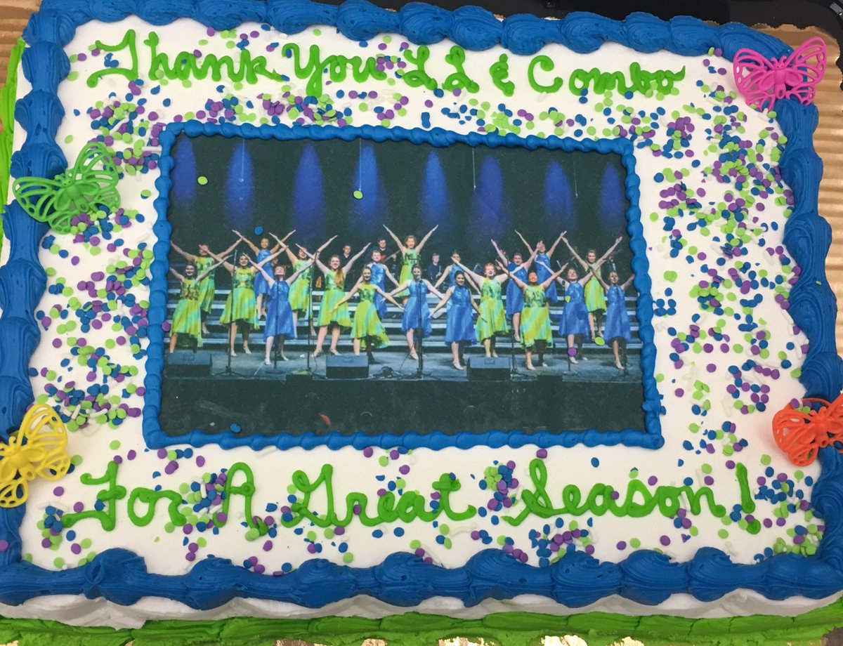 Celebration cake! Thank you <a href="/RMLeadingLadies/">Leading Ladies</a>, Combo, &amp; Crew for a great season! Catch their competition show at our concert tomorrow night in the Theater! <a href="/RMFineArts/">RMHS Fine Arts</a> <a href="/RMHSMUSTANGS/">Rolling Meadows HS</a>