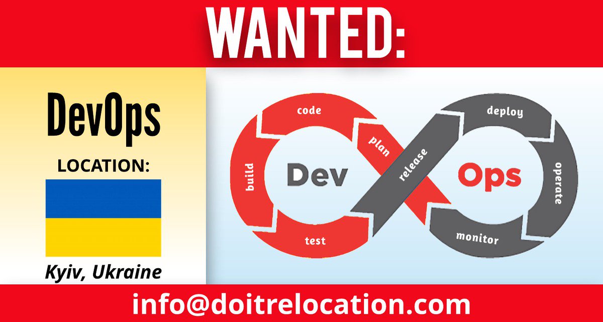 DoITRelocation's tweet photo. WANTED: #DevOps Engineer
LOCATION: Kyiv, Ukraine 
DESCRIPTION: https://t.co/K07Sxeg3KG
#ITjobs #ITJob https://t.co/QyFDBF9sgR