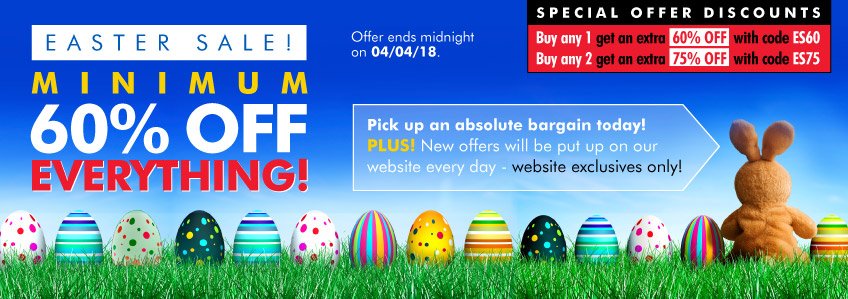 Massive Easter sale up to 75% off, minimum saving 50%  ow.ly/TLhQ30j2QzX  #RT #Follow #Win Save Share #sales  @FrugalDealsUK