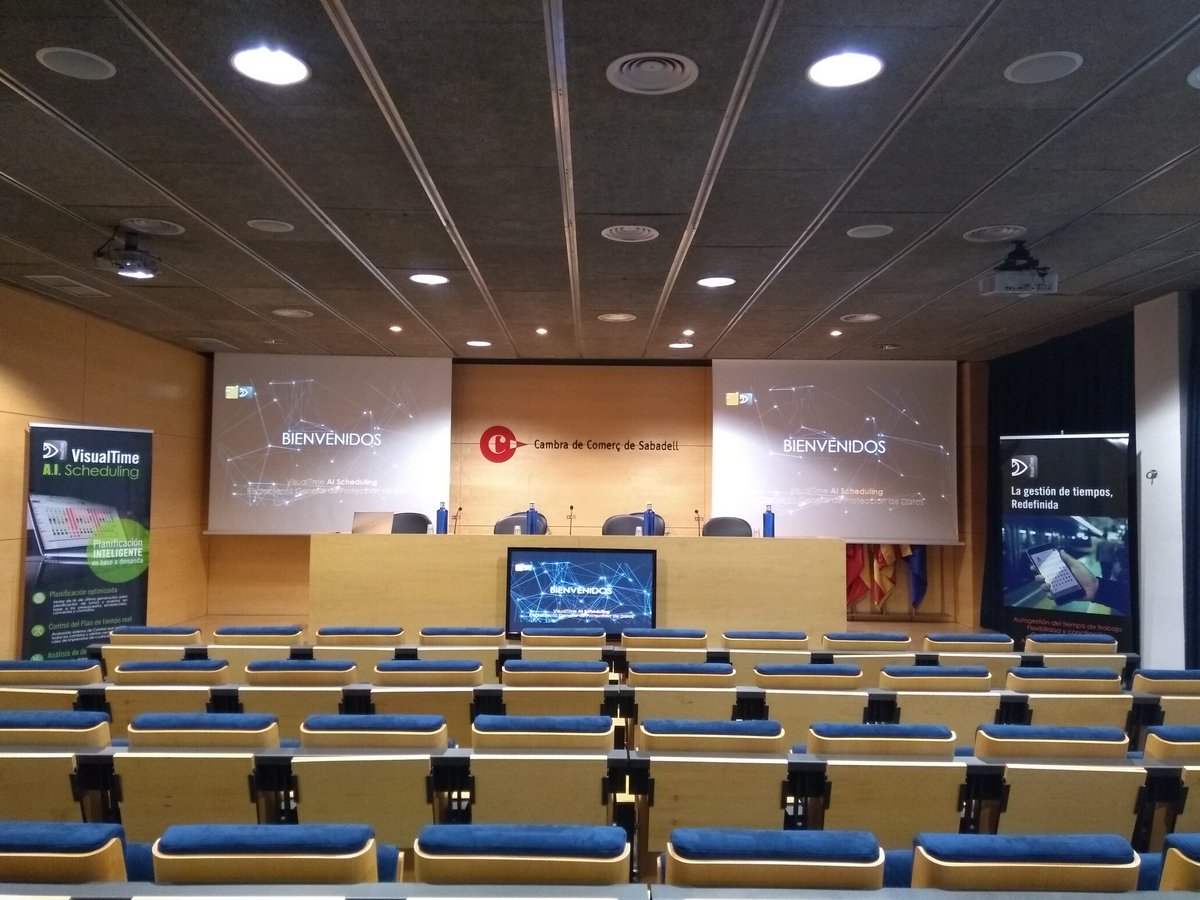 VisualTime_ES's tweet photo. Ya lo tenemos todo listo para la #JornadaRobotics de hoy en Barcelona.
#AIScheduling #RGPD https://t.co/Tt9BfBLiLM