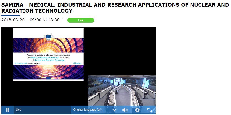 WendyYared's tweet image. Conference now "Advancing the Medical, Industrial and Research Applications of Nuclear &amp;amp; Radiation Technology" @EU_Commission  #EUSamira #webstream 20-21 Mar bit.ly/2tx6Jt8