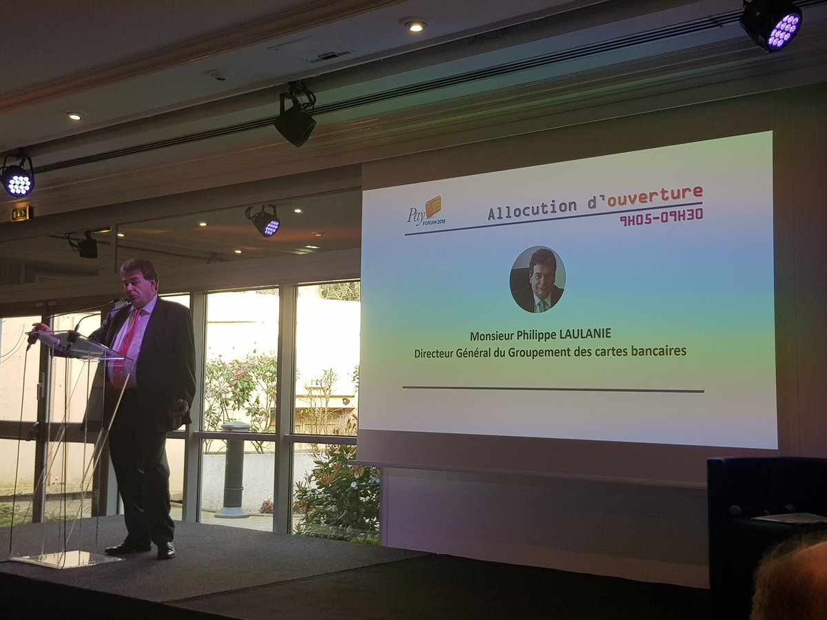 GcbJohan's tweet photo. #PayFORUM Key Note Phillipe Laulanie @CartesCB : la carte a de l'avenir https://t.co/JeXWnQBmXO