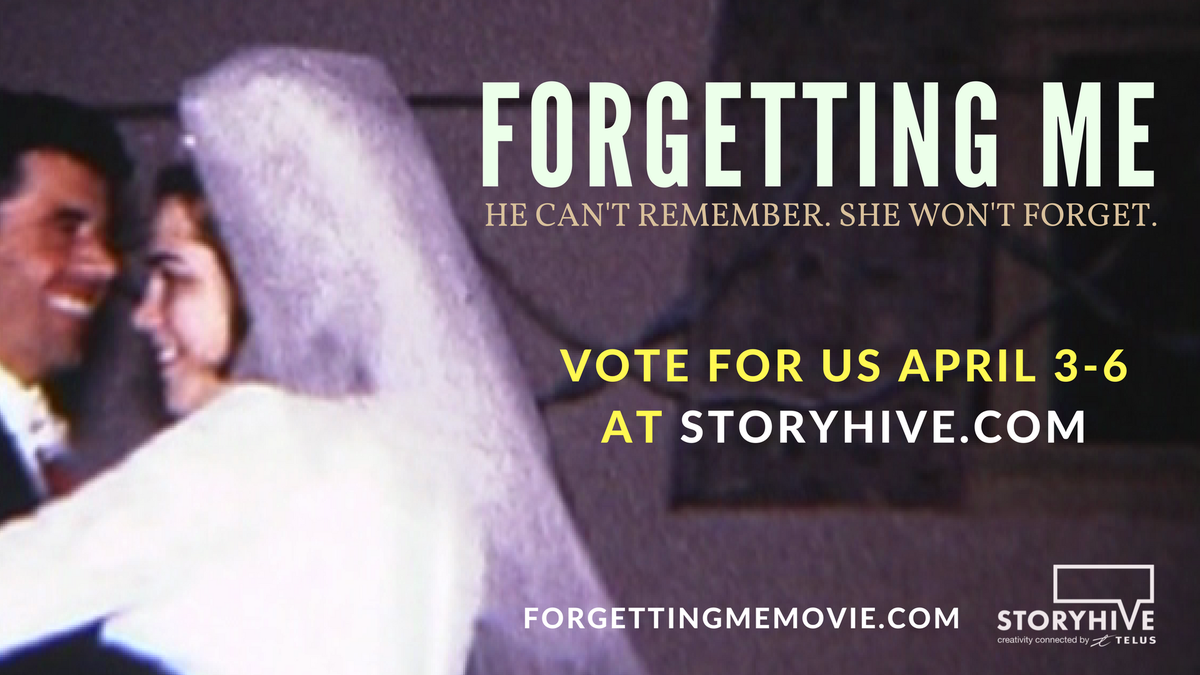 Excited that our @STORYHIVE submission is in. HELP SPREAD THE WORD! Voting opens April 2. In the meantime, find us at our website (forgettingmemovie.com) and check out our film podcast! #ENDALZ #ALZSUCKS #KickALZintheBallz #yyj #indifilm #storyhive