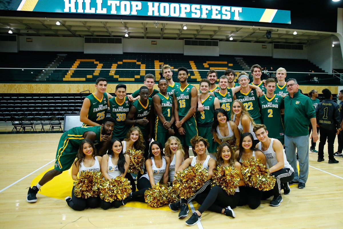 USFspiritsquad's tweet photo. Congratulations to our @USFDonsMBB on the win tonight! See you on Thursday at WMG for the @CBITourney semis at 7! 🏀 https://t.co/ckdMaEexTA