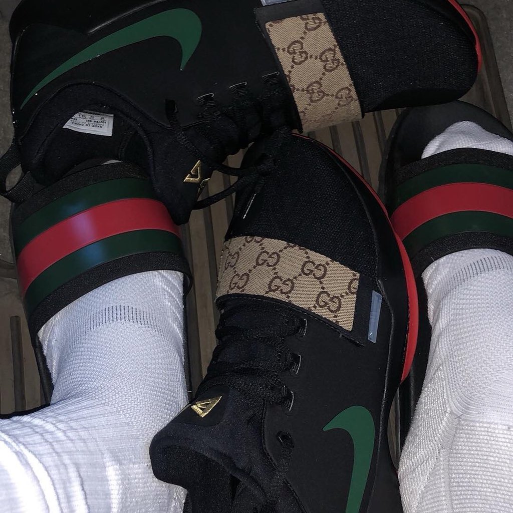 in_nba's tweet photo. ポール・ジョージのシグネチャーモデル、
 P G 1 と高級ブランド・Gucci のコラボ作品。

この上なく上品なプレミアムバッシュです。 https://t.co/qdlMX2S86X