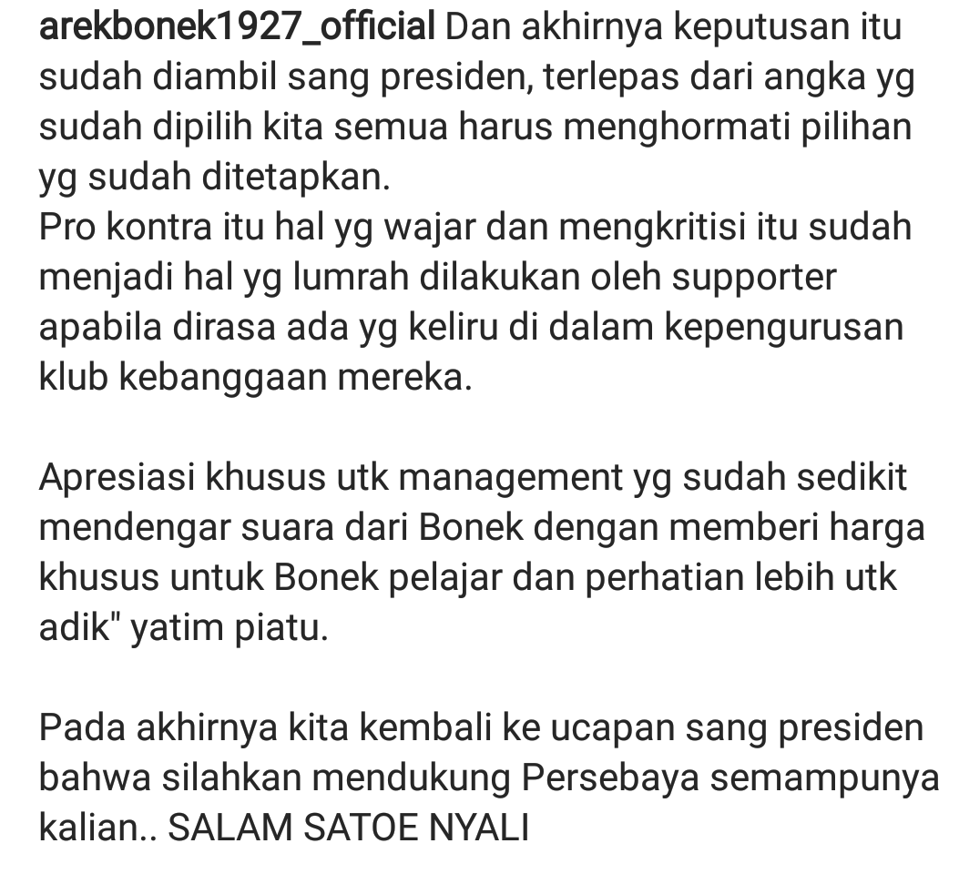 PERSEBAYA selamanya. Salam satu nyali .
