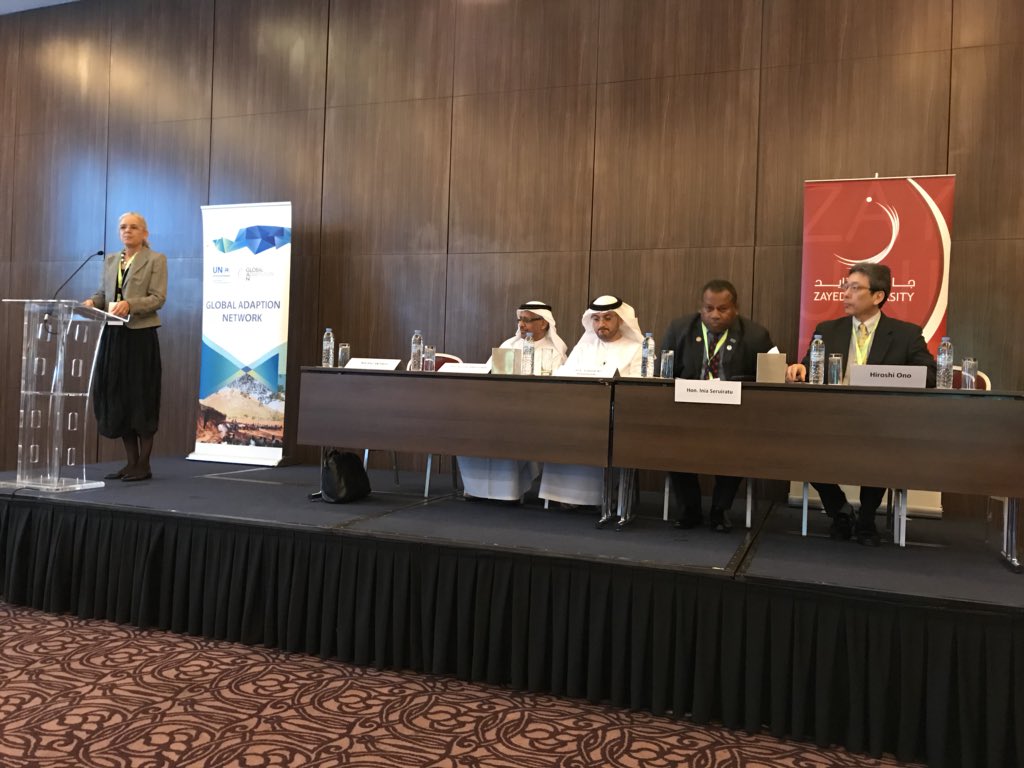 frank_mollen's tweet photo. Opening of 2nd Forum of the Global Climate Adaptation Network #GANFORUM in Abu Dhabi. Climate resilience and #adaptation indispensable to supplement our efforts to reduce climate change. Global Centre of Excellence on Climate Adaptation GCECA #Rotterdam proud supporter https://t.co/KXObCEiAYh