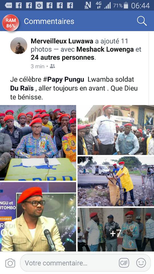 #Rdc, je suis #jeune #Leader , je célèbre #papypungu au regard de l'amour qu'il a pr toute la jeunesse congolaise.