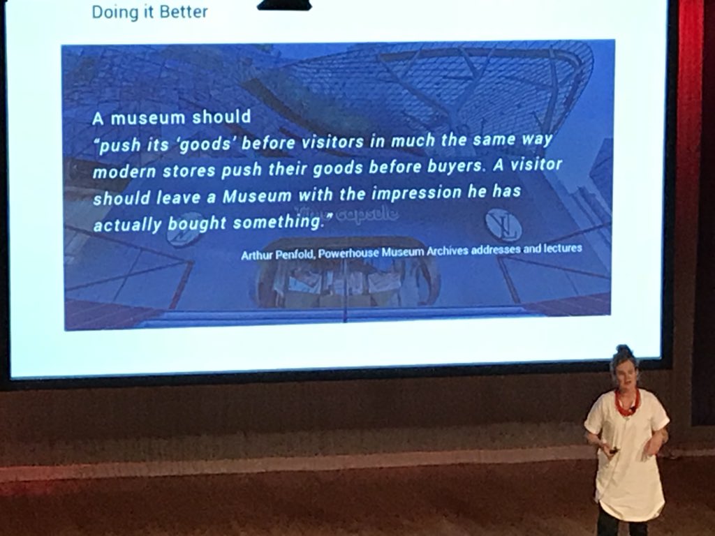 KerryEngageArts's tweet photo. @RoseHiscock and Dr Niels Wouters looking at how other sectors can inform museum experience. #retail #drones #robots #artificalintelligence #masspersonalisation #MuseumNext https://t.co/ZNLG5OPkS1
