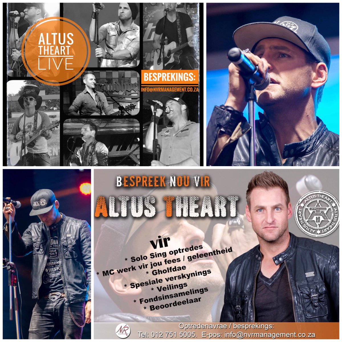ñ Besliste MOET vir elke fees / funksie / geleentheid! Bespreek <a href="/AltusTheart/">Altus Theart</a> eksklusief by NvR  as MC / Solo Sanger en vir "special appearances".