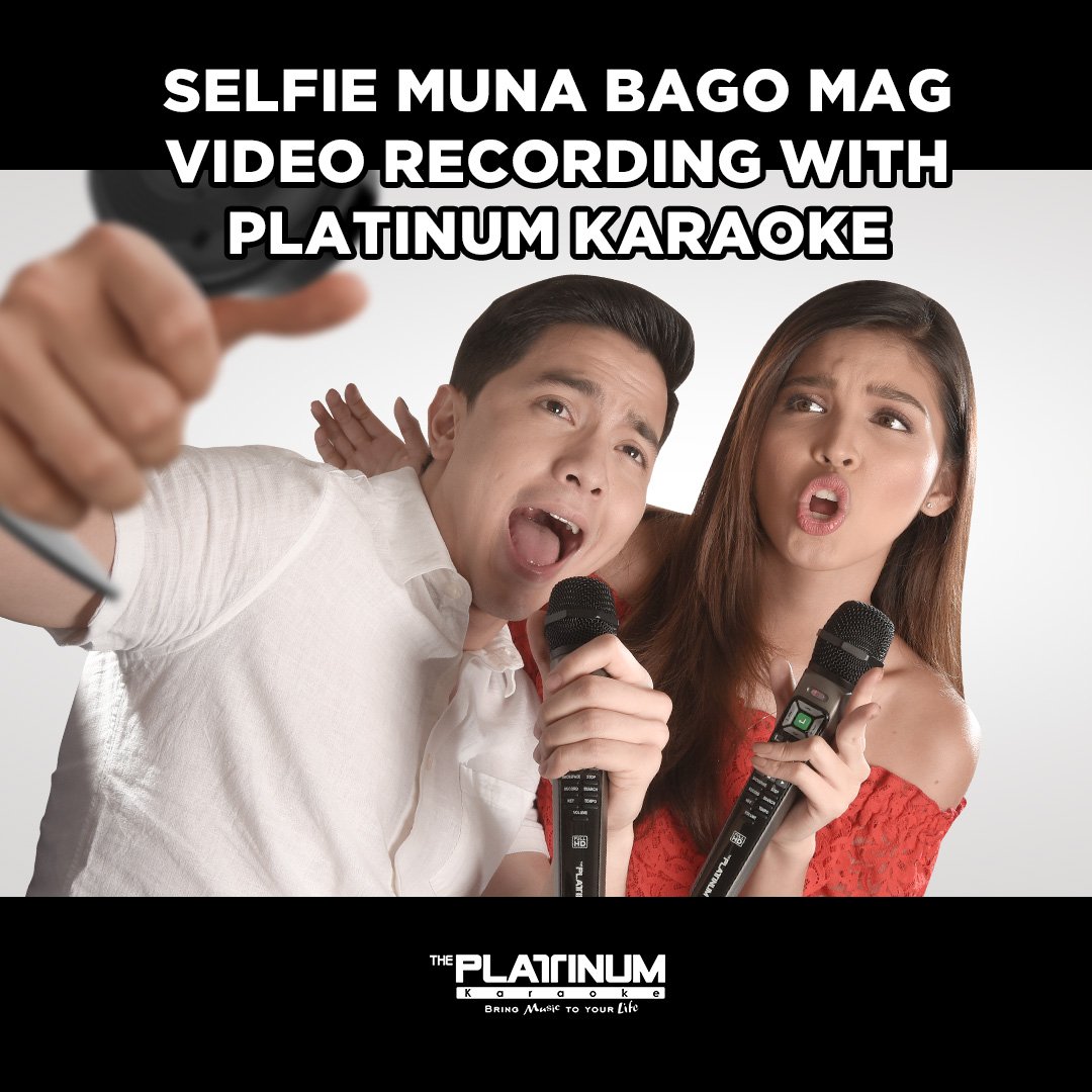 Selfie muna bago magkantahan at magsayawan with #PlatinumKaraoke! Take it to the next level with Platinum Karaoke Alpha's video recording feature! Available at platinumkaraoke.ph now for only P26,999. Get it here: bit.ly/alpha-bndle