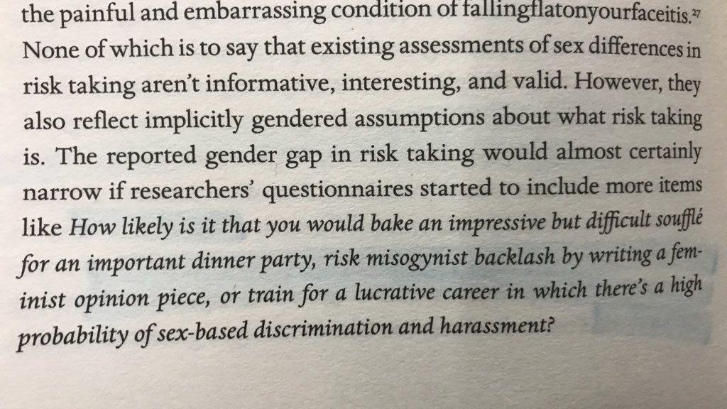 honeypisquared's tweet photo. Professor Cordelia Fine absolutely nailing it on wrongly gendered assumptions about risk taking 👏👏👏👏😂 https://t.co/JjzIdqtxdt