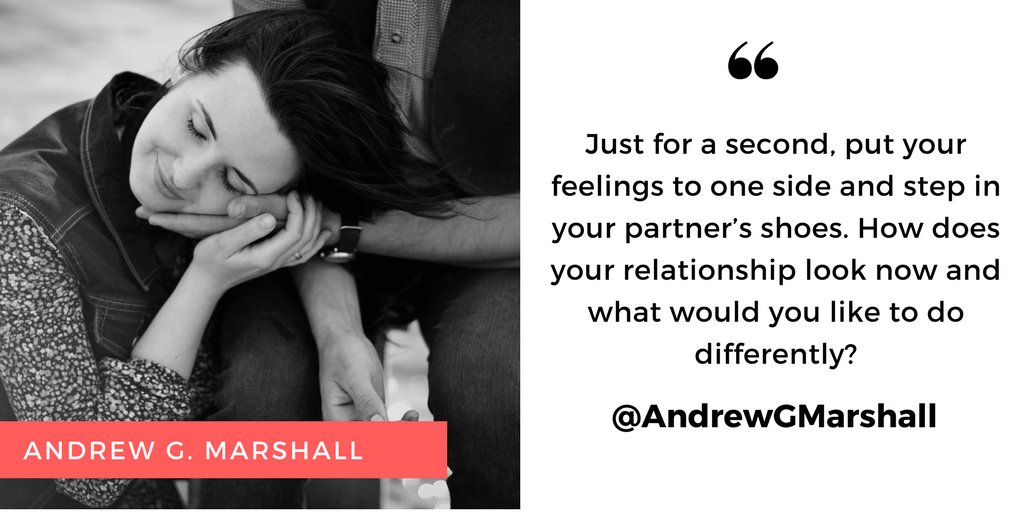 andrewgmarshall's tweet photo. TIP OF THE DAY: Just for a second, put your feelings to one side and step in your partner's shoes. How does your relationship look now and what would you like to do differently?
#TOTD #FallBackInLove #RelationshipTips #RelationshipAdvice #CouplesTherapy #Marriage #Relationships https://t.co/BBPuloWQ3x