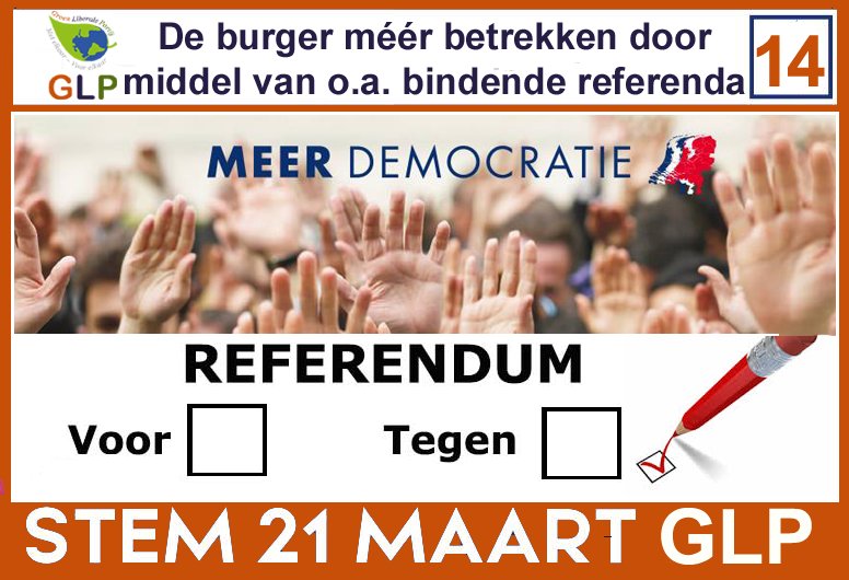 Ons standpunt over democratie en openheid van bestuur: meer doen met minder regels. Zie groenliberalepartij.nl/lokaal/flevola…
#Referendum #GR2018 #GR18 #flkiest Facebook: facebook.com/glpalmere/phot…