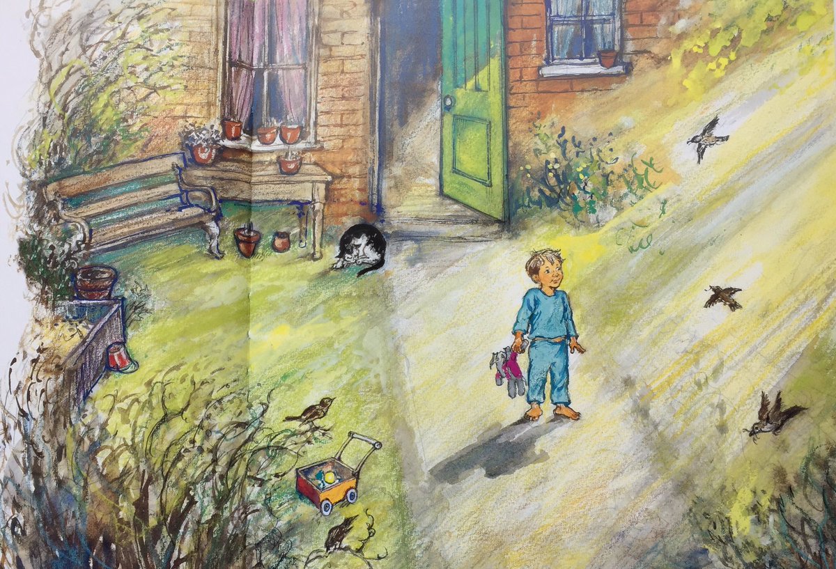 'The sun was up early
and so was Alfie,
out in the back garden,
before anyone else
was properly awake,
not even Annie Rose....

It was going to be a lovely day.'

From Alfie Outdoors (as today is the Spring Equinox)